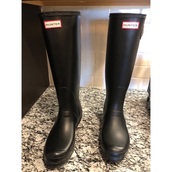 Hunter boots (black) - Original Tall US 9M/10F - Picture 1 of 8